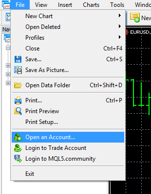 MetaTrader 5 - Open an Account...